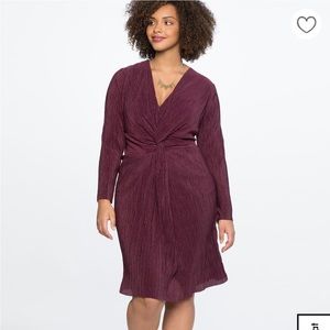 Eloquii Knot Front Accordion Dress
